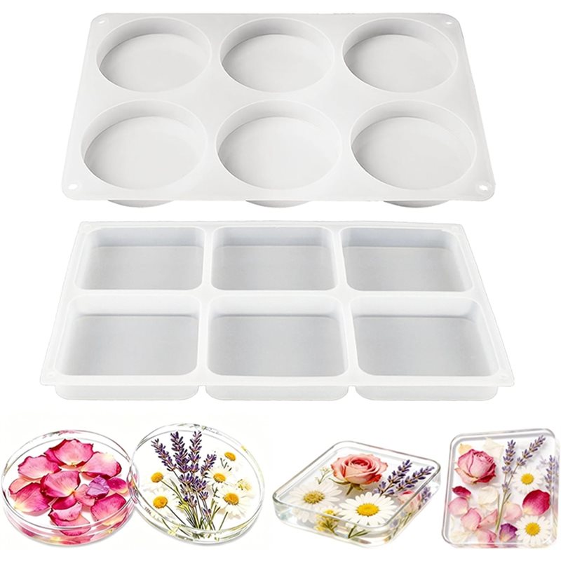 Coaster Mold Round - A25I-12-Cavity Extra Tiefe Untersetzer-Resin-Formen aus Silikon,