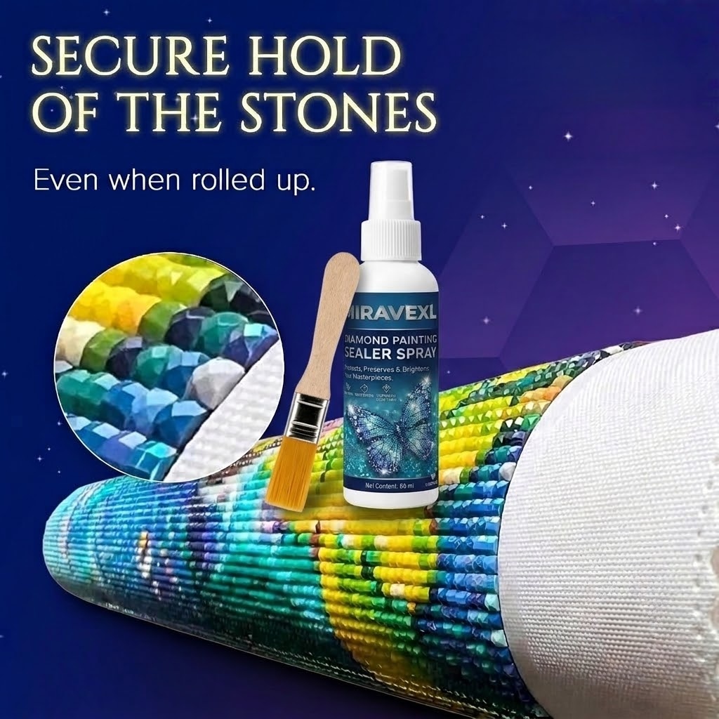Resin Glitter Pack - Professionelles Diamantmalerei-Versiegelungsspray & Pinsel-Set: Konserviert, Ungiftig,